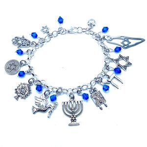 Jewish Charm Bracelet Hanukkah Hebrew Israel Star Of David